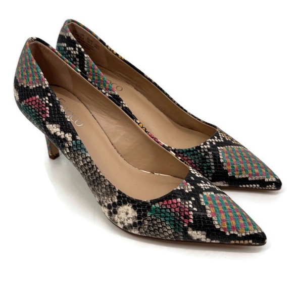 Franco Sarto Shoes - Franco Sarto Tudor Multicolor Snakeskin Pointed-Toe Heels Size 8.5 New